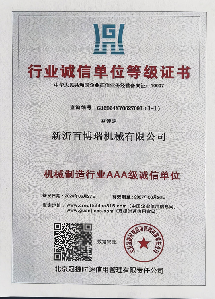 行業(yè)誠信單位等級證書